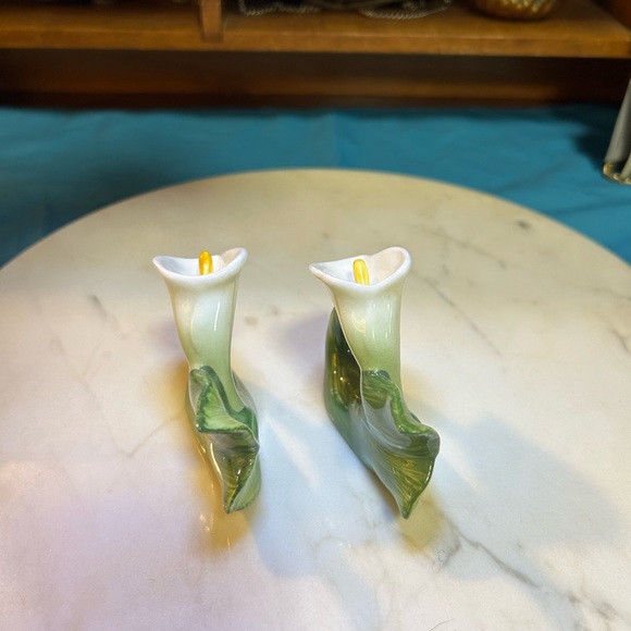 Napkin rings, vintage ceramic white flowers with green stems- vintage - Picture 5 of 9